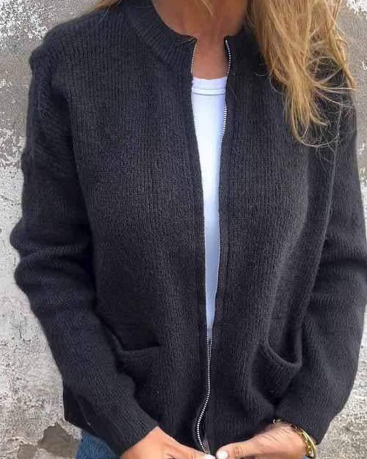Jasmine - Knitted Zip Cardigan