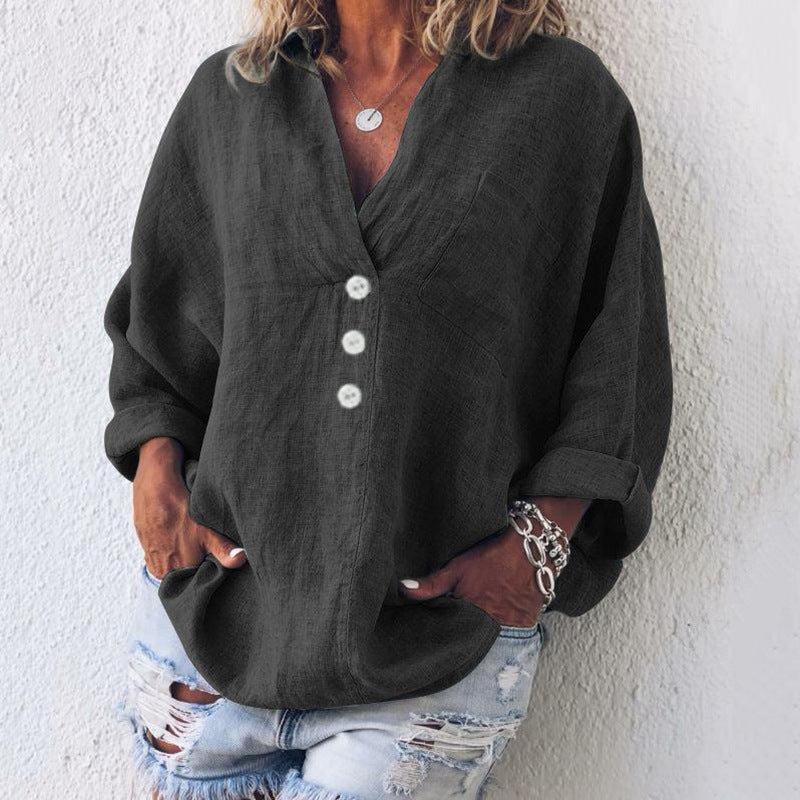 Miley - Relaxed V-neck Blouse