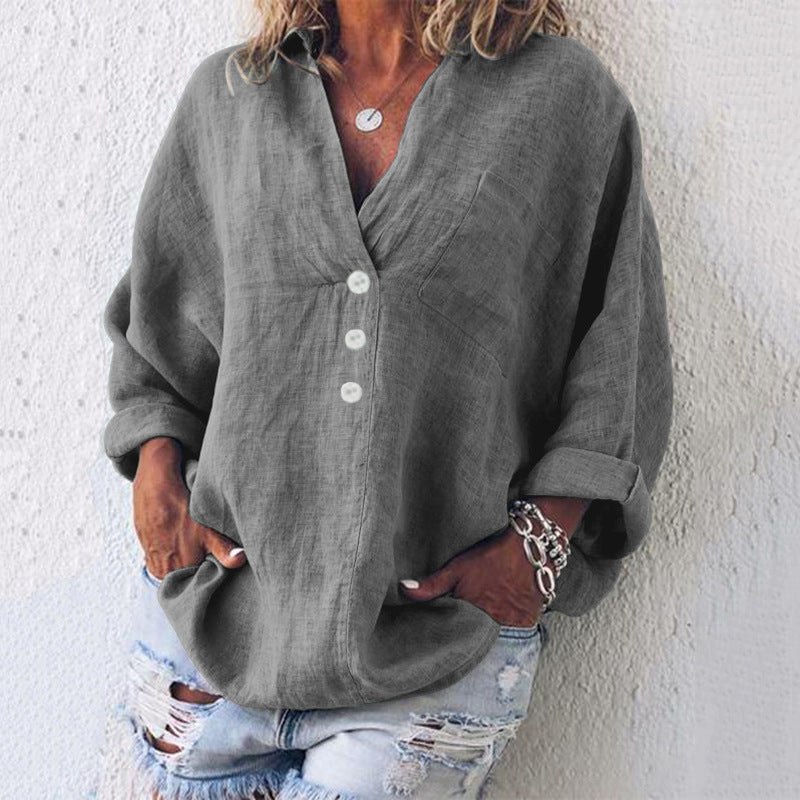 Miley - Relaxed V-neck Blouse